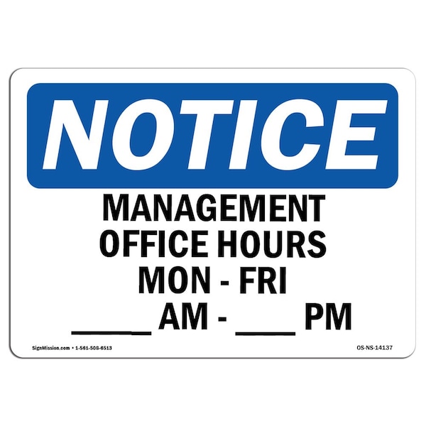 Safety Sign, OSHA Notice, 7" Height, Aluminum, Fri Am Sign, Landscape